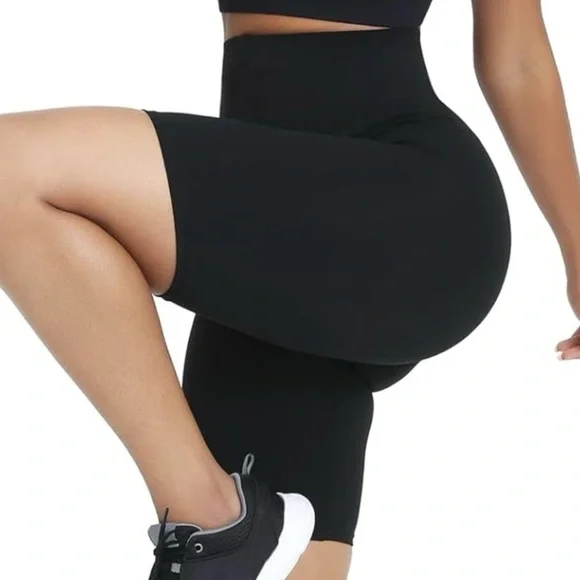 Women's Sauna Black and Blue High-Waist Shorts - Picture 4 of 4